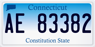 CT license plate AE83382