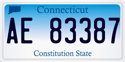 CT license plate AE83387