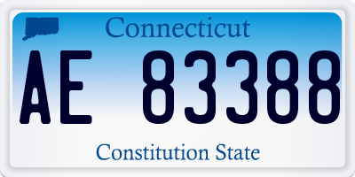 CT license plate AE83388