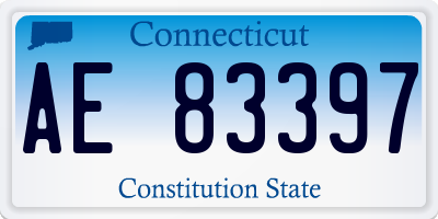 CT license plate AE83397