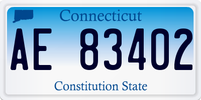 CT license plate AE83402