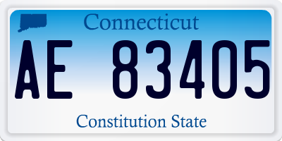 CT license plate AE83405