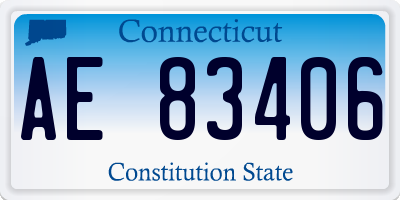 CT license plate AE83406