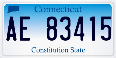 CT license plate AE83415