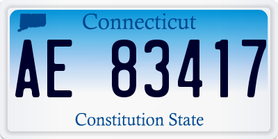 CT license plate AE83417