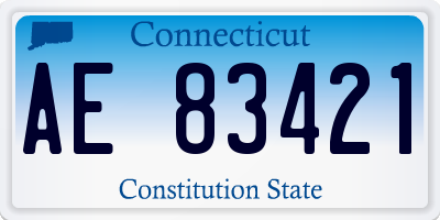 CT license plate AE83421