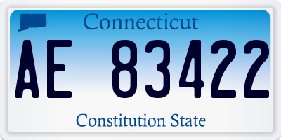 CT license plate AE83422