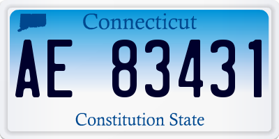 CT license plate AE83431