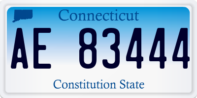 CT license plate AE83444