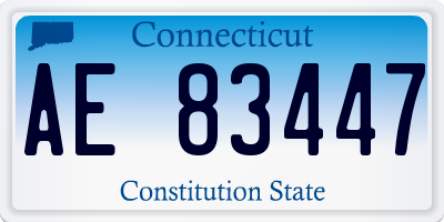 CT license plate AE83447
