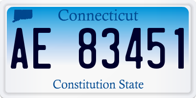 CT license plate AE83451
