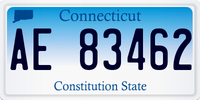 CT license plate AE83462