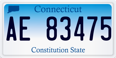 CT license plate AE83475