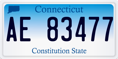 CT license plate AE83477