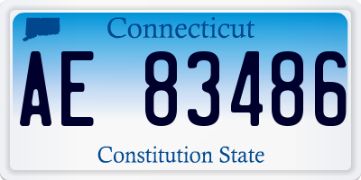 CT license plate AE83486