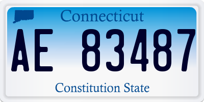 CT license plate AE83487