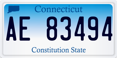CT license plate AE83494