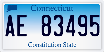 CT license plate AE83495