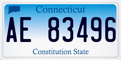 CT license plate AE83496