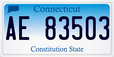 CT license plate AE83503