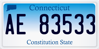 CT license plate AE83533