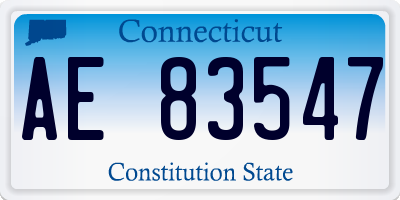 CT license plate AE83547