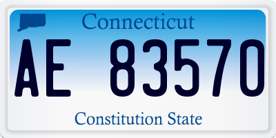 CT license plate AE83570