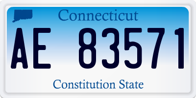 CT license plate AE83571