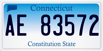 CT license plate AE83572