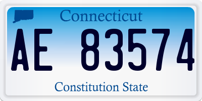 CT license plate AE83574