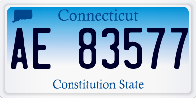 CT license plate AE83577