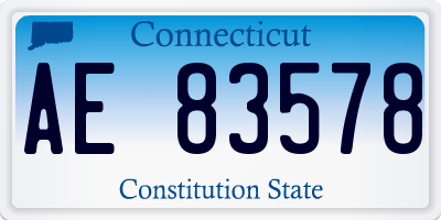 CT license plate AE83578