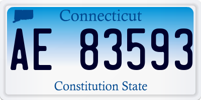 CT license plate AE83593