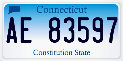 CT license plate AE83597
