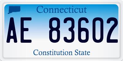 CT license plate AE83602
