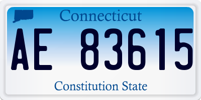CT license plate AE83615