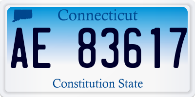 CT license plate AE83617