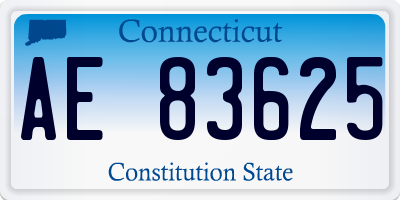 CT license plate AE83625