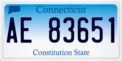 CT license plate AE83651