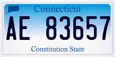 CT license plate AE83657