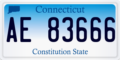 CT license plate AE83666