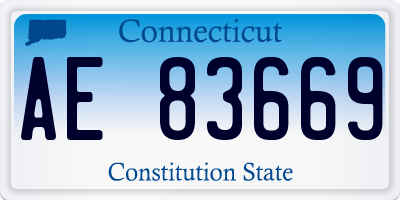 CT license plate AE83669