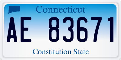CT license plate AE83671