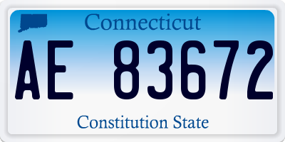 CT license plate AE83672