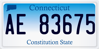 CT license plate AE83675