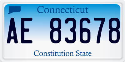 CT license plate AE83678