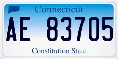 CT license plate AE83705
