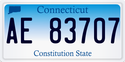 CT license plate AE83707