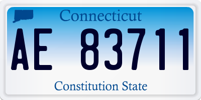 CT license plate AE83711