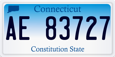 CT license plate AE83727